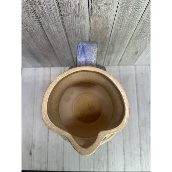 Vtg Chinese Tropical Birds and Floral Decor Pitcher Ceramic with Handle 10" Tall - Picture 5 of 12